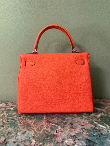 HERMÈS ORANGE TOGO KELLY 25 HANDBAG