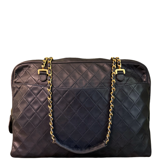 CHANEL VINTAGE NAVY LARGE SHOULDER BAG