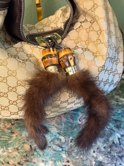 GUCCI MONOGRAM MINK MEDIUM INDY SHOULDER BAG