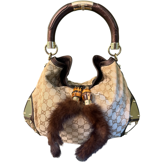 GUCCI MONOGRAM MINK MEDIUM INDY SHOULDER BAG