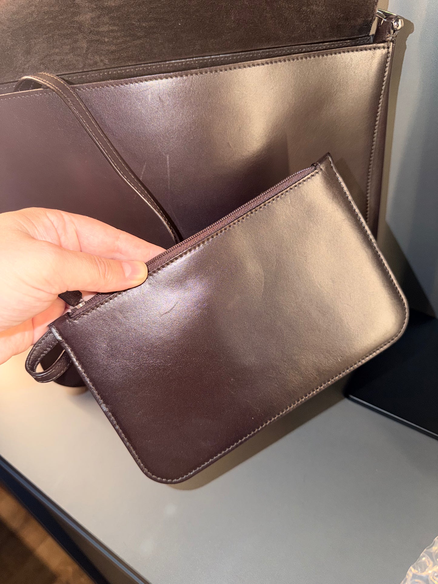 GUCCI BY TOM FORD DARK BROWN HORSEBIT FLAP SHOULDER BAG
