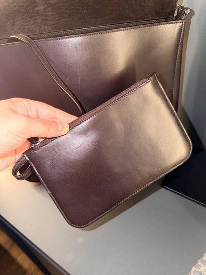 GUCCI BY TOM FORD DARK BROWN HORSEBIT FLAP SHOULDER BAG