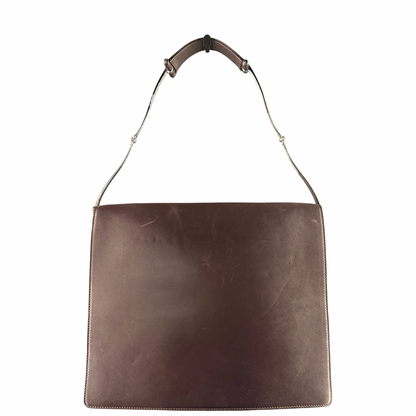 GUCCI BY TOM FORD DARK BROWN HORSEBIT FLAP SHOULDER BAG