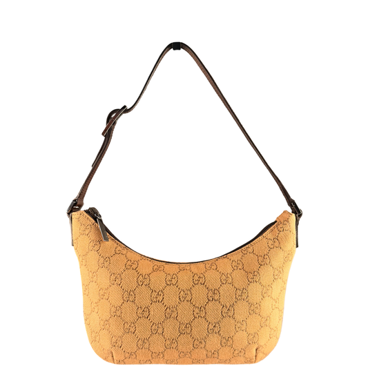 GUCCI BY TOM FORD BEIGE GG DENIM SMALL SHOULDER BAG