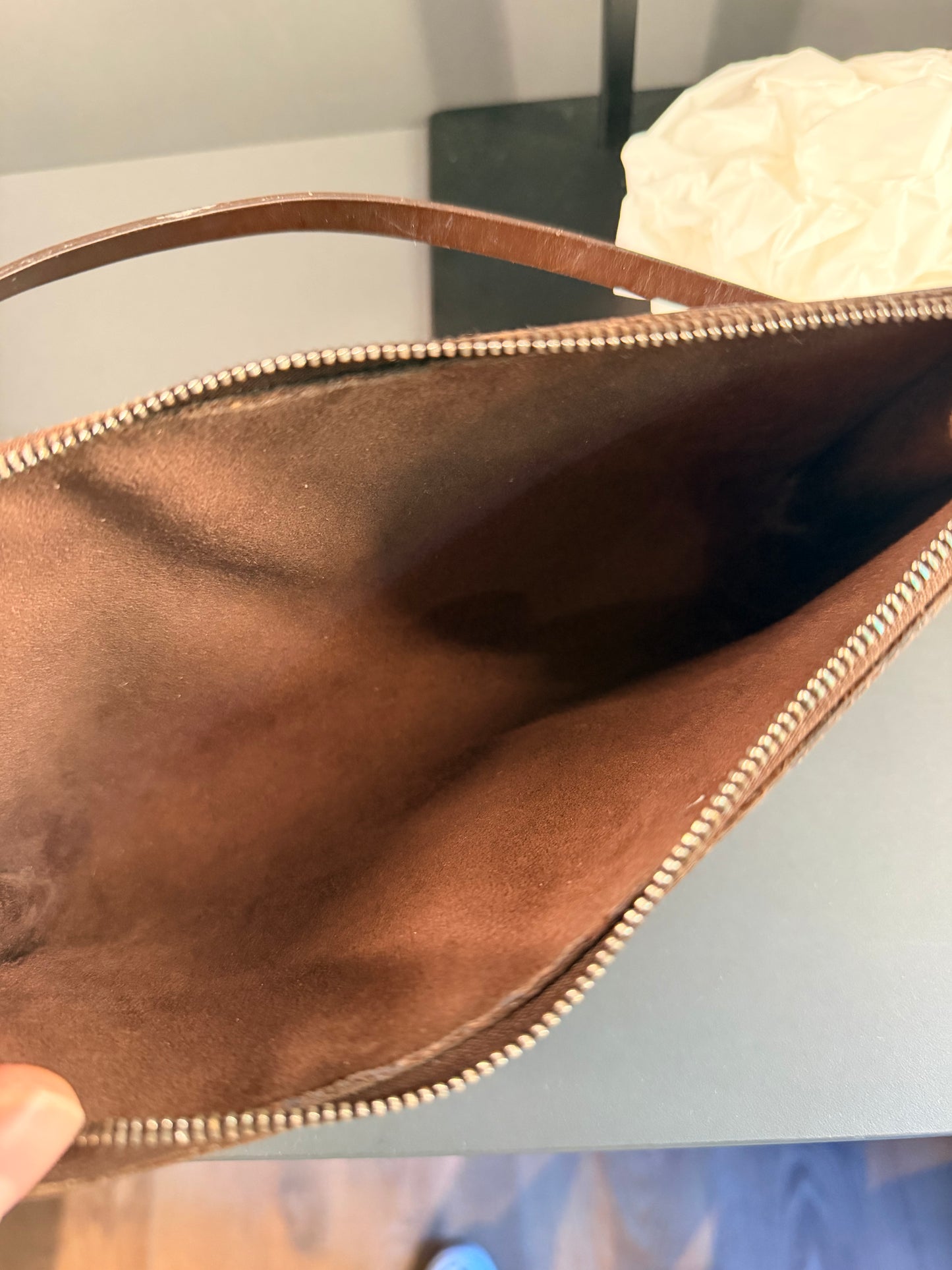LOUIS VUITTON BROWN EPI POCHETTE ACCESSOIRES