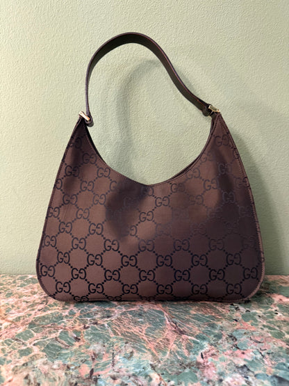 GUCCI BROWN MONOGRAM HOBO BAG
