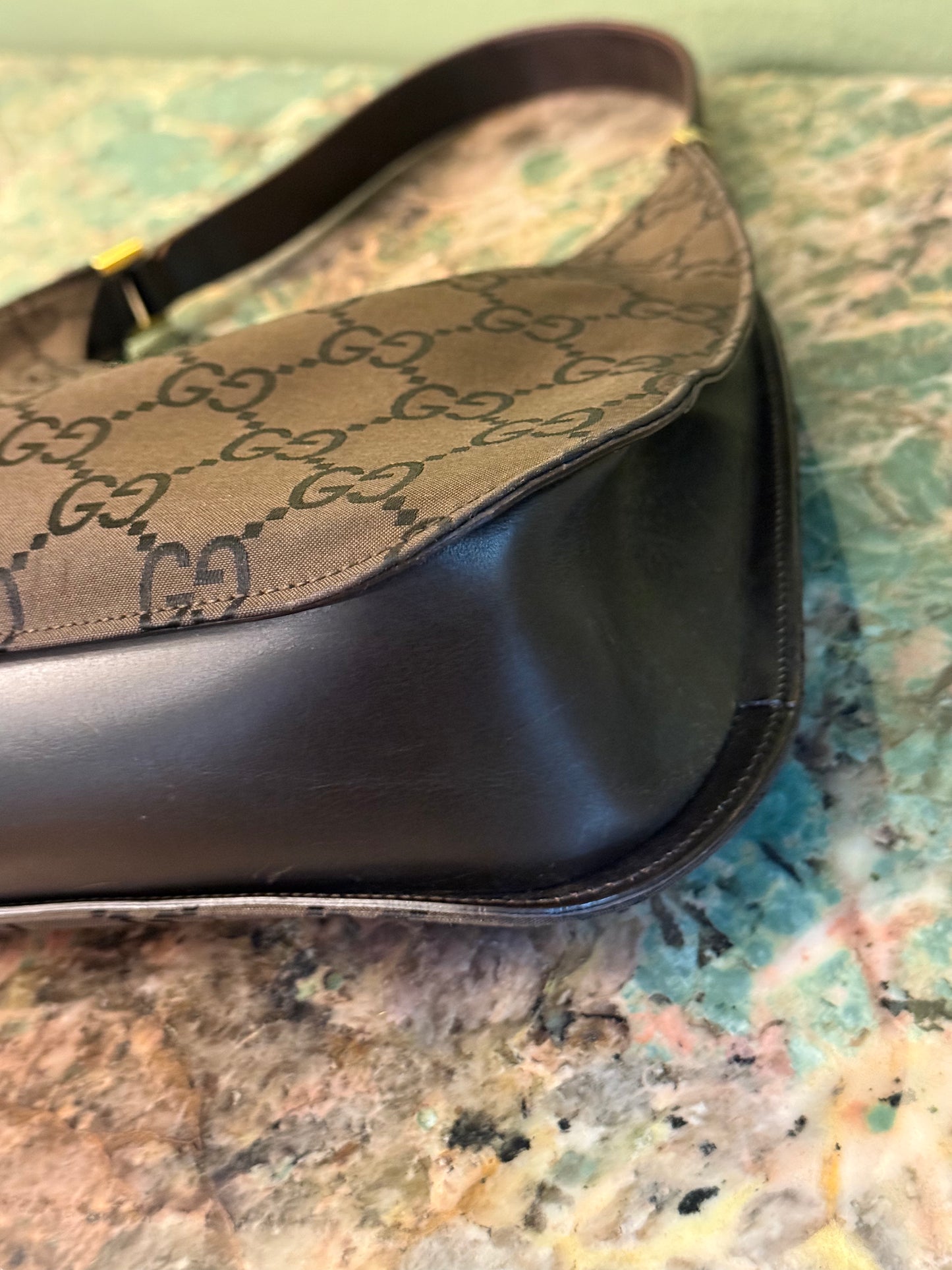 GUCCI BROWN MONOGRAM HOBO BAG