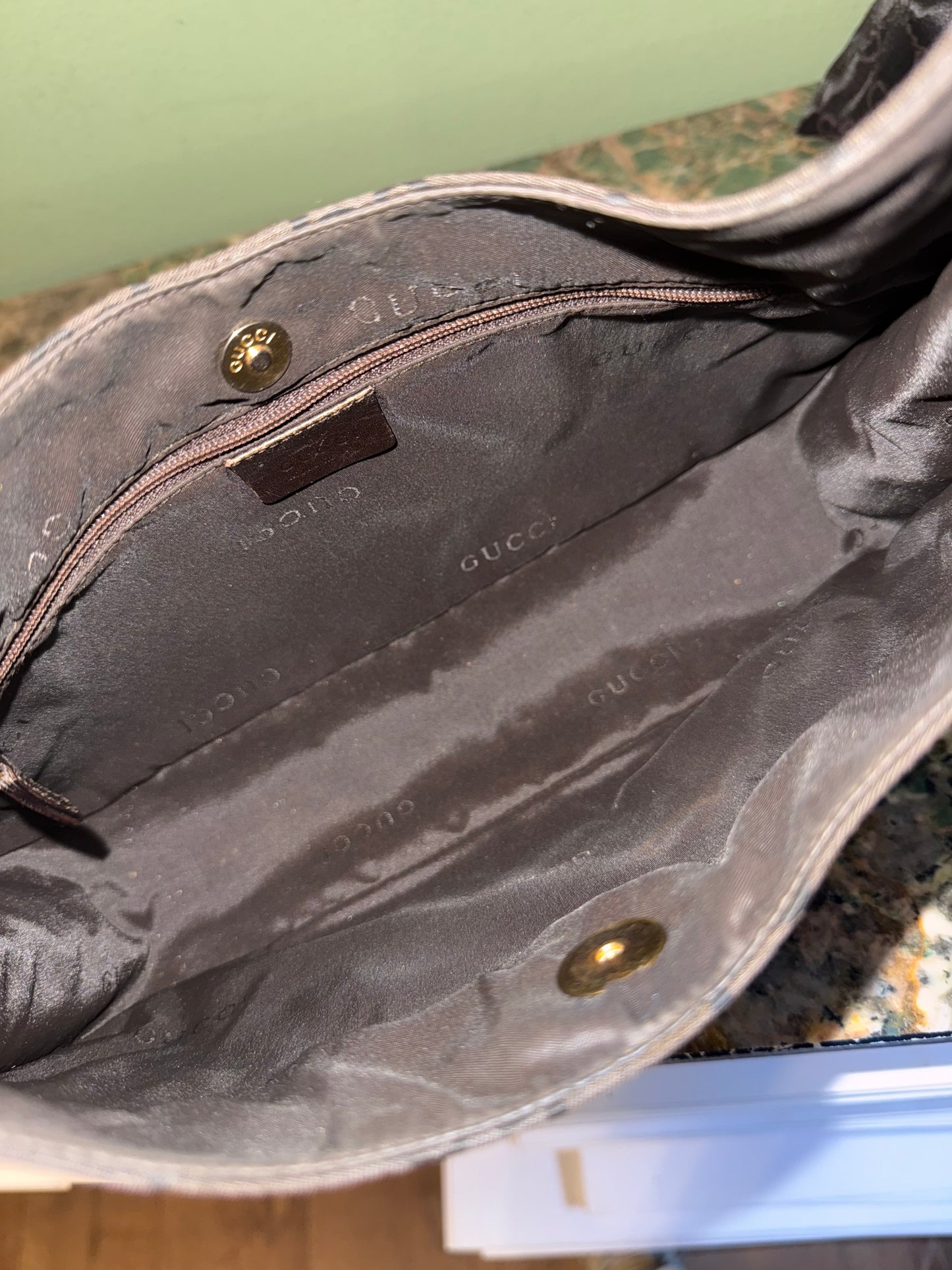GUCCI BROWN MONOGRAM HOBO BAG
