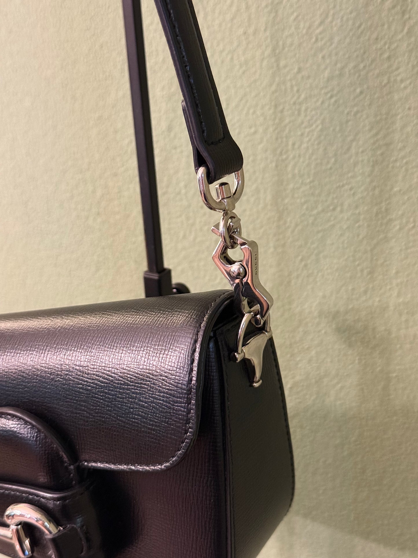GUCCI BLACK SMALL HORSEBIT 1955 SHOULDER BAG