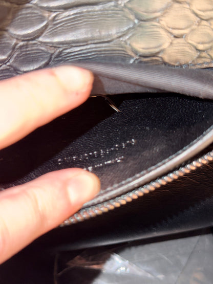 SAINT LAURENT BLACK PYTON LARGE COLLEGE HANDBAG