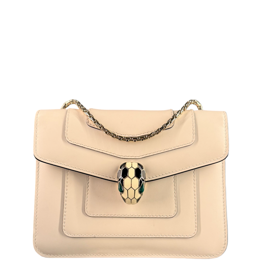 BULGARI CREAM SMALL SERPENTI FOREVER CROSSBODY BAG