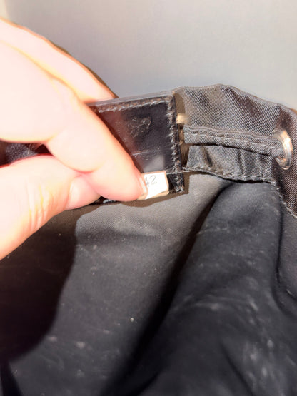 PRADA BLACK NYLON SMALL BUCKET HANDBAG