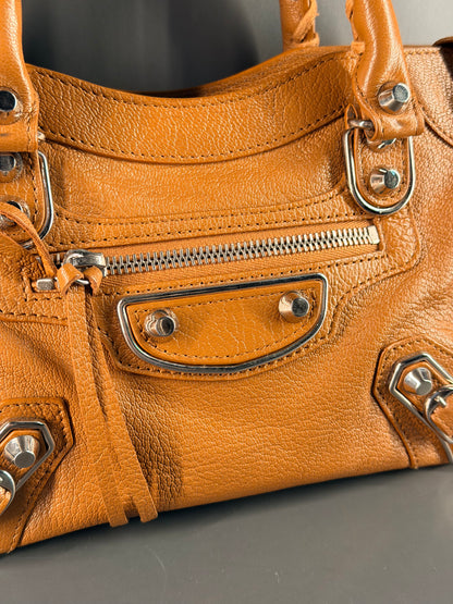 BALENCIAGA MINI TAN CITY EDGE CROSSBODY BAG