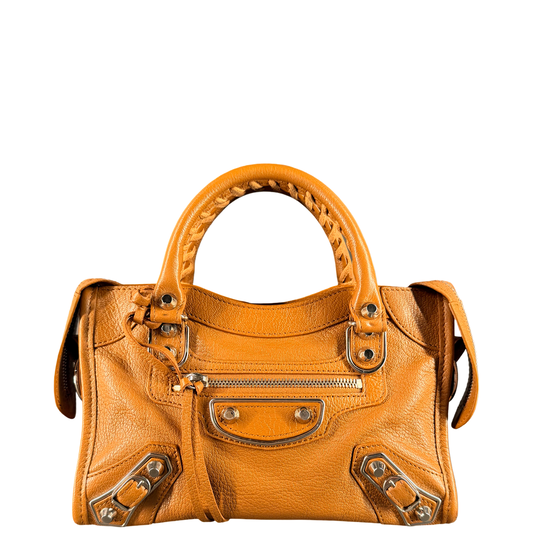 BALENCIAGA MINI TAN CITY EDGE CROSSBODY BAG