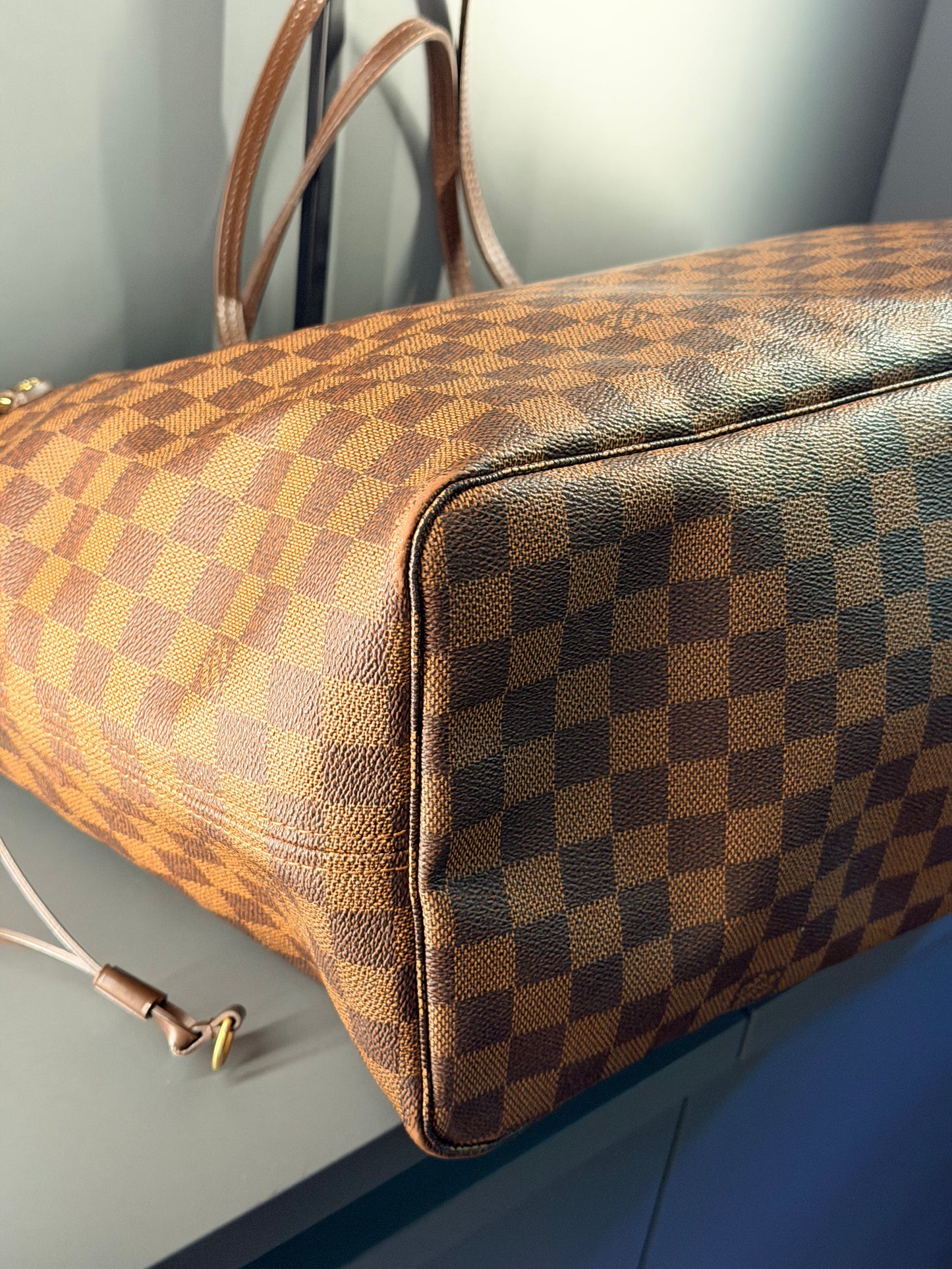 LOUIS VUITTON DAMIER EBENE NEVERFULL GM SHOPPING BAG
