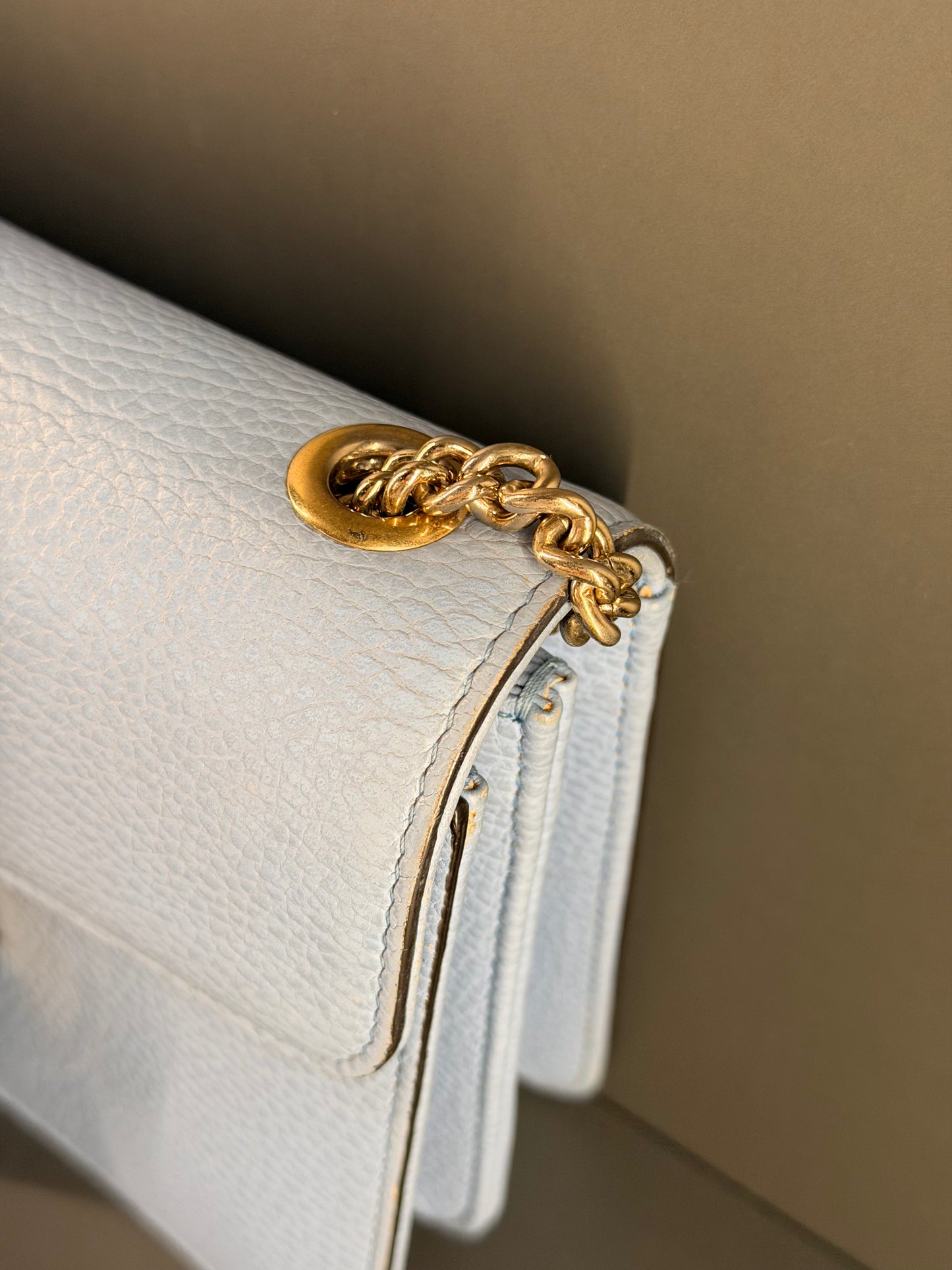 GUCCI LIGHT BLUE SMALL INTERLOCKING CROSSBODY BAG