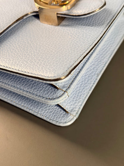GUCCI LIGHT BLUE SMALL INTERLOCKING CROSSBODY BAG