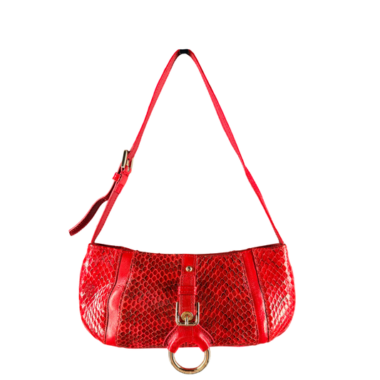 DOLCE & GABBANA RED PYTON SMALL SHOULDER BAG