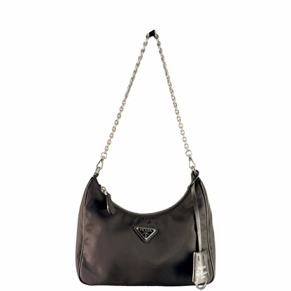 PRADA BLACK NYLON RE EDITION 2005 CROSSBODY BAG