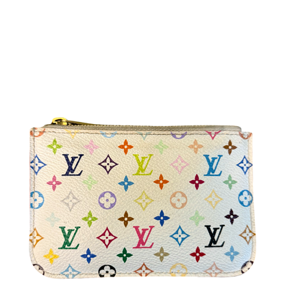 TAKASHI MURAKAMI X LOUIS VUITTON WHITE MULTICOLOR KEY POUCH