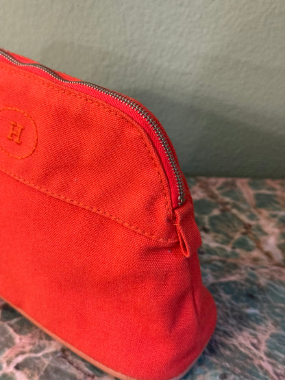 HERMÉS ORANGE SMALL BOLIDE TROUSSE TOILETTE
