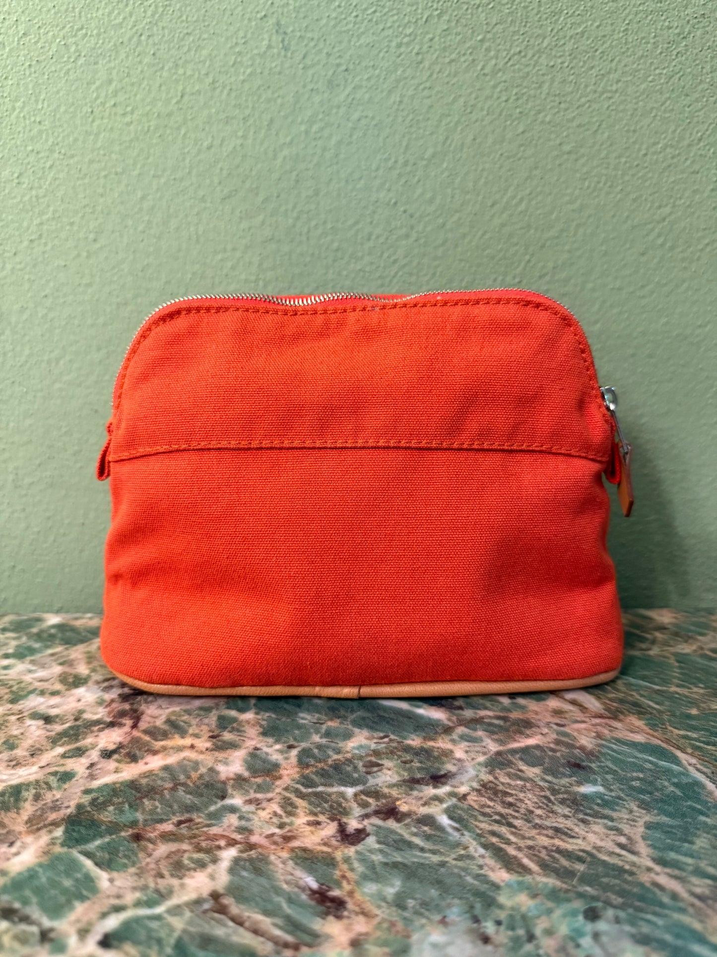HERMÉS ORANGE SMALL BOLIDE TROUSSE TOILETTE