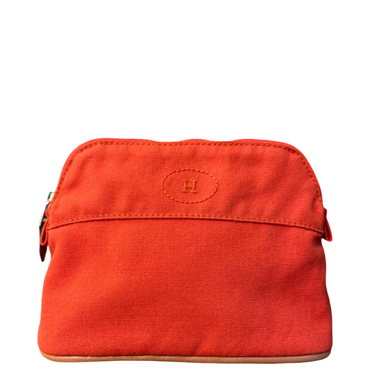 HERMÉS ORANGE SMALL BOLIDE TROUSSE TOILETTE