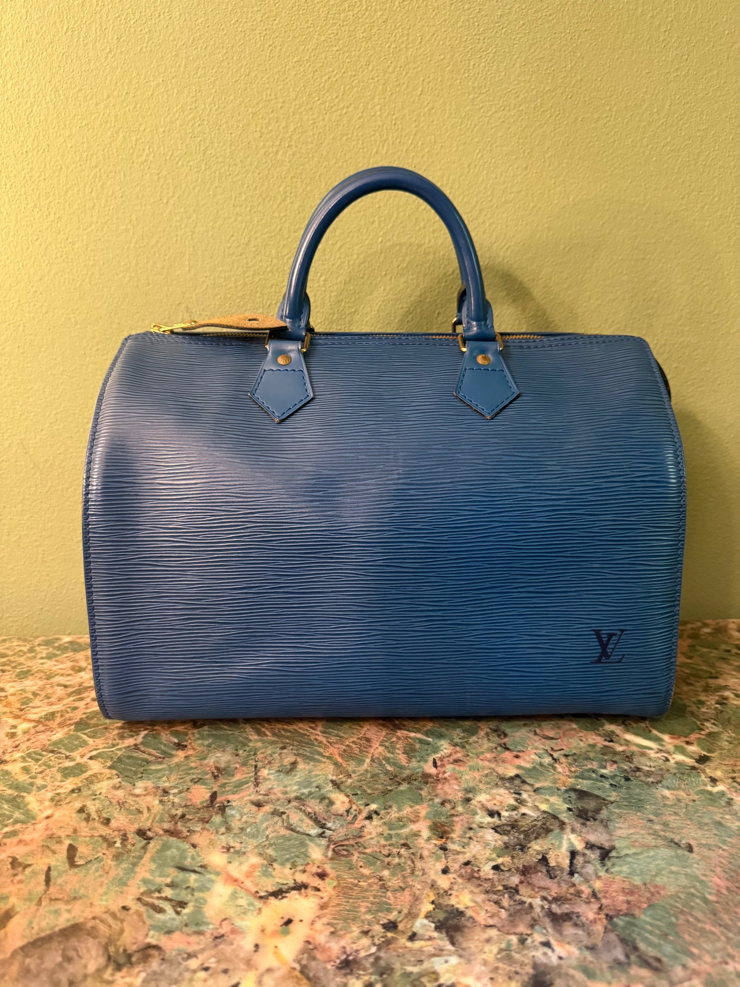 LOUIS VUITTON ELECTRIC BLUE SPEEDY BOSTON BAG