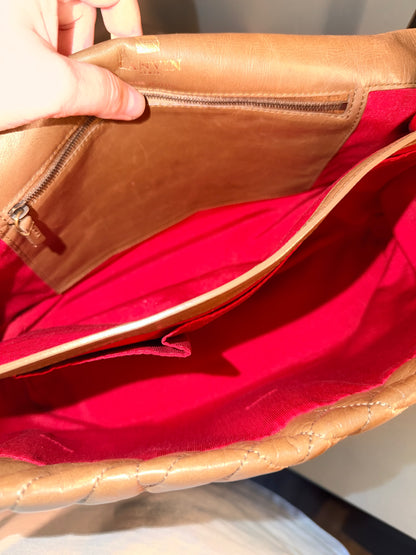 LANVIN DARK BEIGE LARGE HAPPY CHAIN SHOULDER BAG
