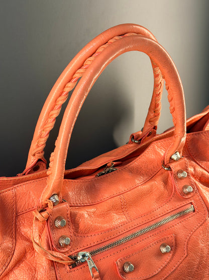 BALENCIAGA SALMON PINK CITY SHOPPING TOTE