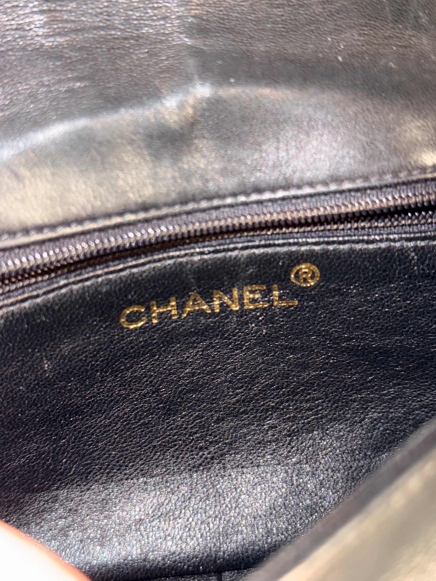 CHANEL BLACK LAMBSKIN VINTAGE MINI FULL FLAP SHOULDER BAG