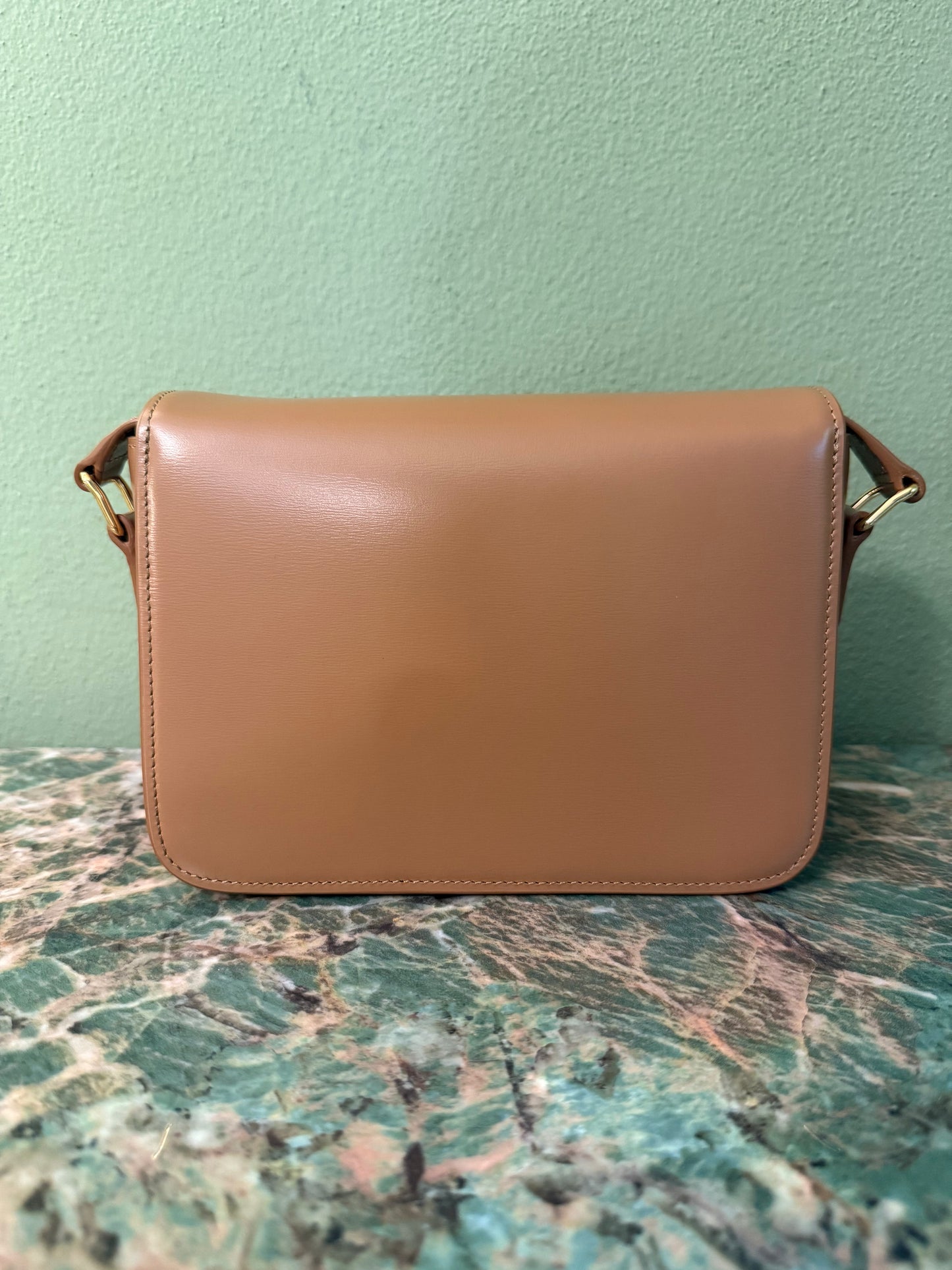 CELINE TEEN DARK BEIGE TRIOMPHE CROSSBODY BAG