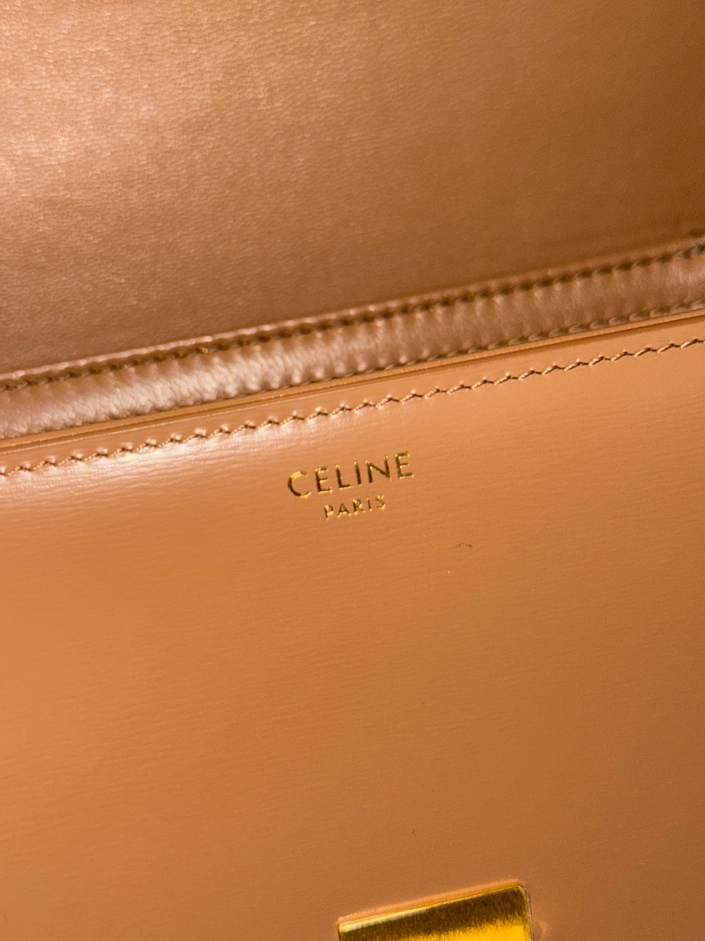 CELINE TEEN DARK BEIGE TRIOMPHE CROSSBODY BAG