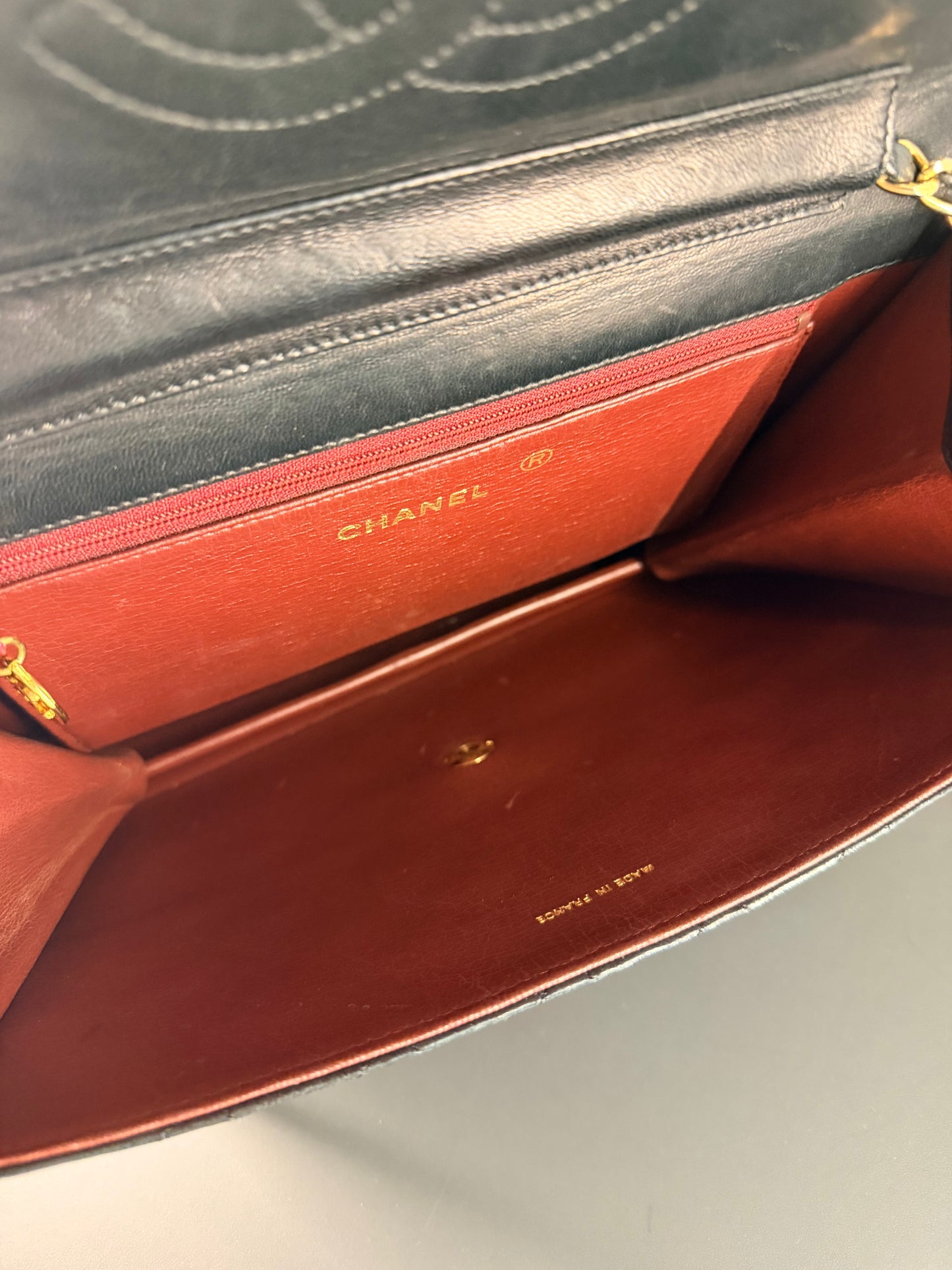 CHANEL BLACK LAMBSKIN MEDIUM SINGLE FLAP SHOULDER BAG