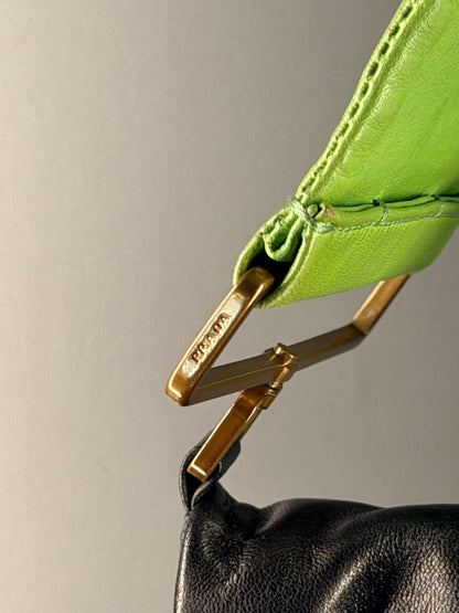 PRADA TRI COLOR FLAT MAXI HANDLE SHOULDER BAG