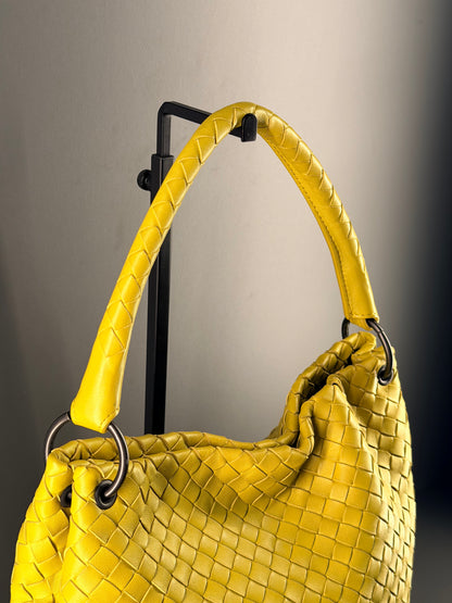 BOTTEGA VENETA YELLOW NAPPA INTRECCIATO BUCKET BAG