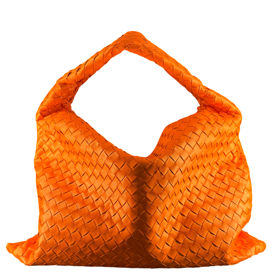 BOTTEGA VENETA LARGE ORANGE HOP SHOULDER BAG