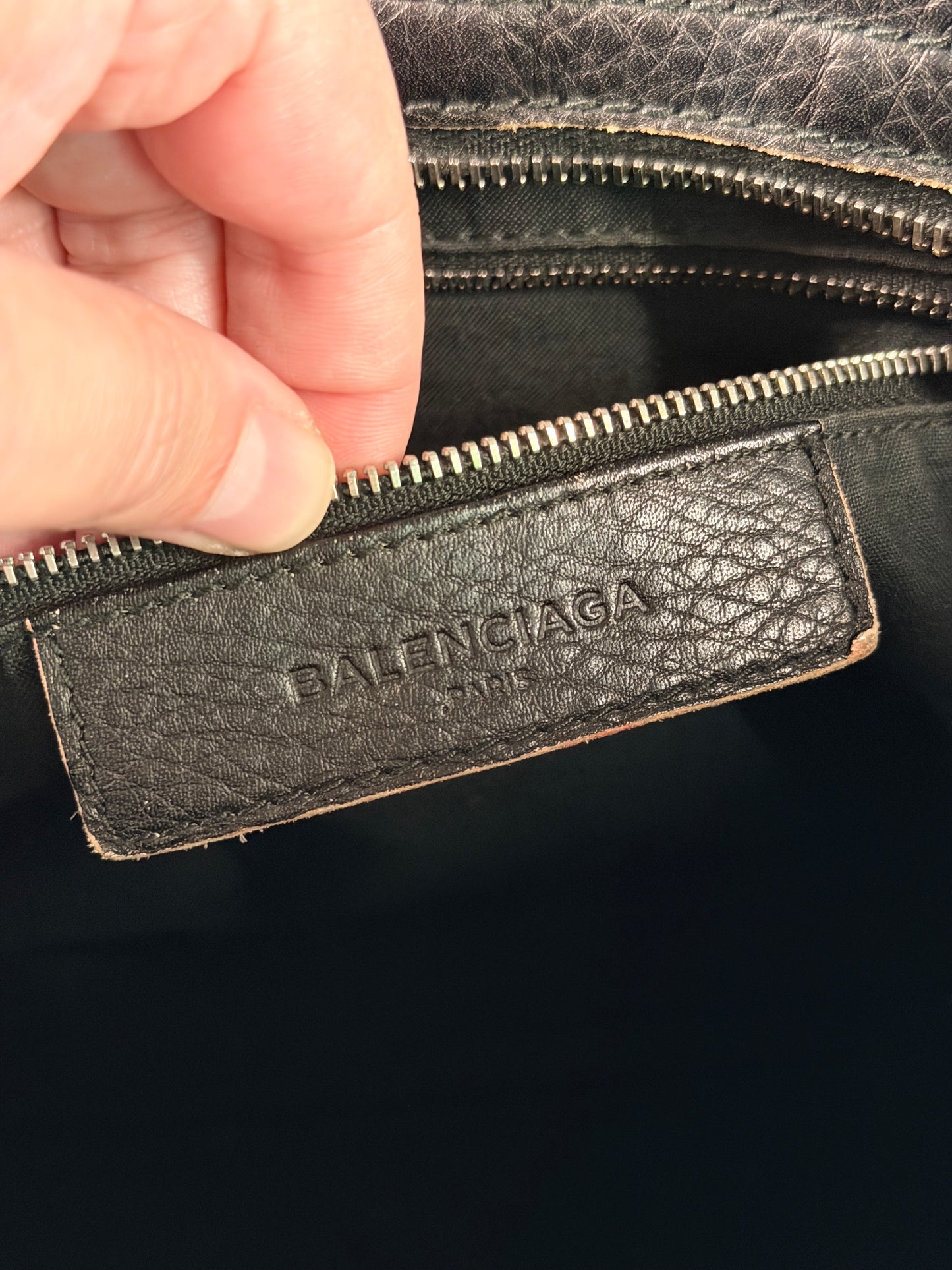BALENCIAGA BLACK GRAINED LEATHER MEDIUM CLASSIC CITY HANDBAG