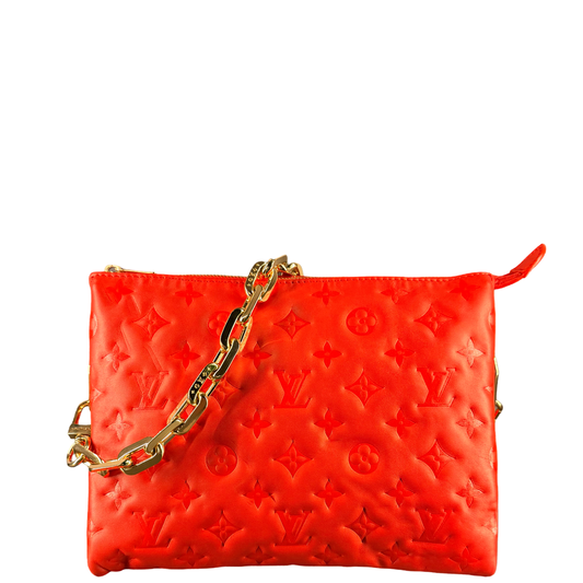 LOUIS VUITTON RED COUSSIN PM CROSSBODY BAG
