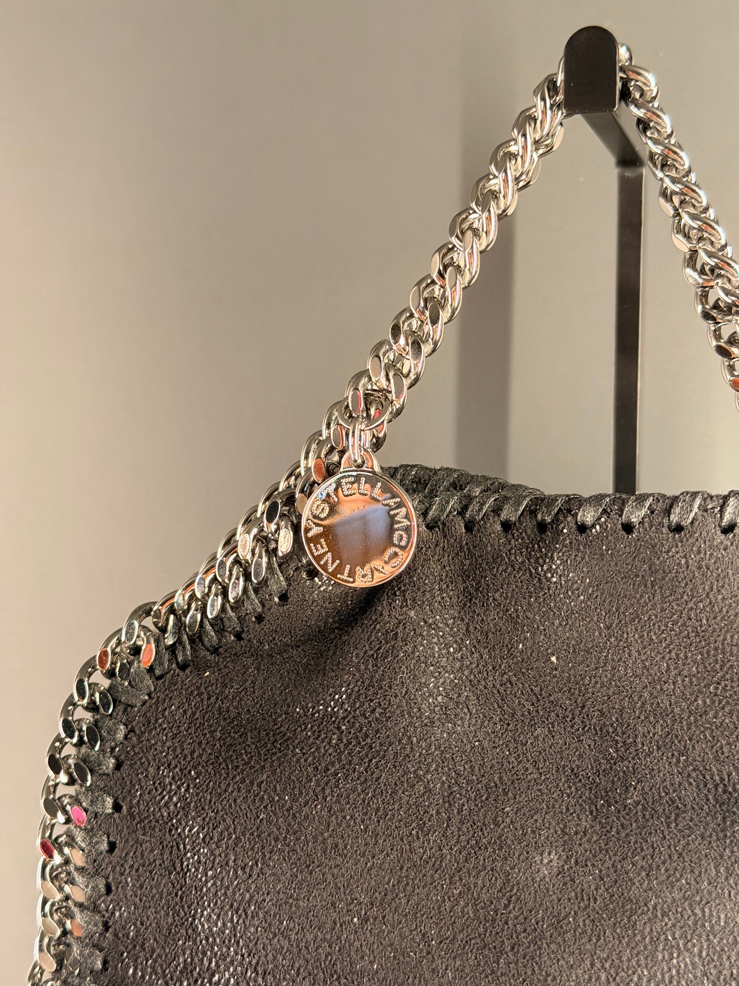 STELLA MCCARTNEY BLACK TINY FALABELLA CROSSBODY BAG