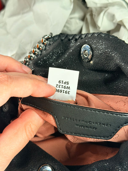 STELLA MCCARTNEY BLACK TINY FALABELLA CROSSBODY BAG
