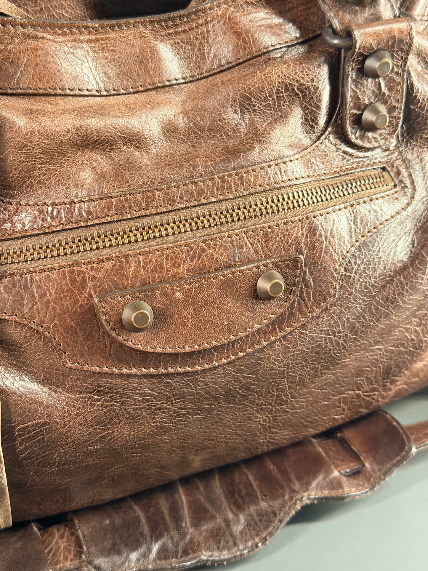 BALENCIAGA BROWN CLASSIC MEDIUM CITY HANDBAG