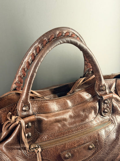BALENCIAGA BROWN CLASSIC MEDIUM CITY HANDBAG